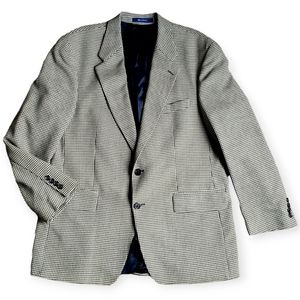 Chaps Ralph Lauren Wool Blazer Sport Coat Canada Houndstooth Vintage